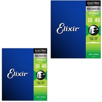 2 sets Elixir 19052 Electric Guitar Strings with OPTIWEB Coating 10 -46