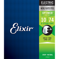 Elixir 19062 Optiweb Electric Guitar Strings - .010-.074 Light 8-string Set