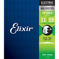Elixir 19106 Optiweb Electric Guitar Strings - .011-.059 Medium 7-string