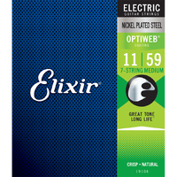 Elixir 19106 Optiweb Electric Guitar Strings - .011-.059 Medium 7-string