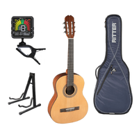 Admira Nylon String Classical Guitar - 1/2 size Pack, Inc Bag, Stand and Clip on Tuner