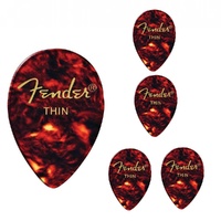 Fender Premium Celluloid Guitar Picks 358 Shell Thin - 5 Picks Teardrop