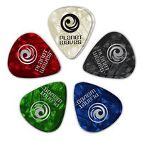 D'Addario Assorted Pearl Celluloid Guitar Picks, 100 pack, Light