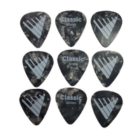D'Addario Angkor Exclusive Black Pearl Celluloid Guitar Picks, 9 Picks, 0.50mm