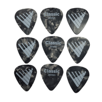 D'Addario Angkor Exclusive Black Pearl Celluloid Guitar Picks, 9 Picks, 0.50mm
