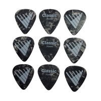 D'Addario Angkor Exclusive Black Pearl Celluloid Guitar Picks, 9 picks, 0.70mm