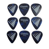 D'Addario Angkor Exclusive Blue Pearl Celluloid Guitar Picks, 9 Picks ,0.70mm