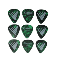 D'Addario Angkor Exclusive Green Pearl Celluloid Guitar Picks, 9 Picks, 0.70mm