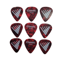 D'Addario Angkor Exclusive Red Pearl Celluloid Guitar Picks, 9 Picks 0.70mm