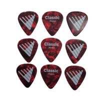 D'Addario Angkor Exclusive Red Pearl Celluloid Guitar Picks, 9 Picks 0.70mm