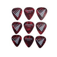 D'Addario Angkor Exclusive Red Pearl Celluloid Guitar Picks, 9 Picks 1.00mm