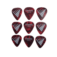 D'Addario Angkor Exclusive Red Pearl Celluloid Guitar Picks, 9 Picks 1.00mm