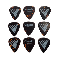 D'Addario Angkor Exclusive Shell-Color Celluloid Guitar Picks, 9 picks 1.0mm