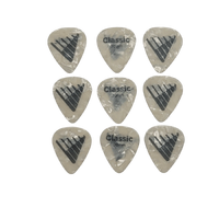D'Addario Angkor Exclusive White Pearl Celluloid Guitar Picks, 9 Picks 0.70mm