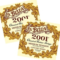 2 X  La Bella 2001 Medium Tension Silver Wound Concert  Classical Guitar Strings