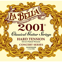 La Bella 2001 Hard Tension Silver Wound Concert Classical Guitar Strings