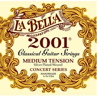 La Bella 2001 Medium Tension Silver Wound Concert  Classical Guitar Strings