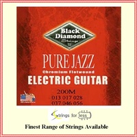 Black Diamond Pure Jazz Electric Guitar Chromium Flat Wound Strings 13 - 56