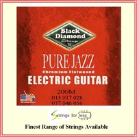 Black Diamond Pure Jazz Electric Guitar Chromium Flat Wound Strings 13 - 56 
