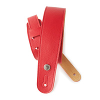 D'Addario Slim Garment Leather Guitar Strap, Red