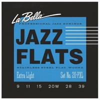 La Bella 20PXL Jazz Flats Stainless  Flat Wound  Electric Guitar Strings 9  - 39