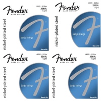 Fender 5-String Banjo Nickel Plated Steel Light .0095-.020w - 4 sets 