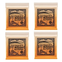 Ernie Ball Concert or Soprano Nylon Ball End Ukulele Strings - Clear - 4 Sets