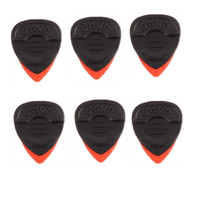 Dava 1303 Rock Delrin Control Grip Tips Guitar Pick  6 - Pack - Red