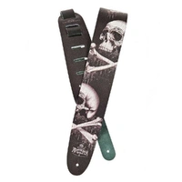 Planet Waves Alchemy Gothic 2.5" Wide Leather Guitar Strap Blackbloods Skull