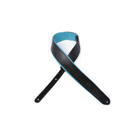 D'Addario Deluxe Leather Guitar Strap, Color Padded, Blue