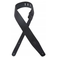 Planet Waves by D'Addario Thick Leather Deluxe Guitar Strap, Black 25TL00-DX
