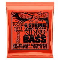 Ernie Ball 2838 Slinky Nickel Round Wound 6-String Electric Bass Strings 32-130