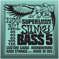 Ernie Ball 2850 5-String Slinky Super Long Scale Electric Bass Strings 45 - 130
