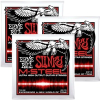 3 x Ernie Ball 2915 M-Steel Skinny Top Heavy Bottom Electric Strings - .010-.052