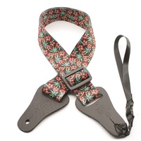 DSL Ukulele Strap Poly HIB-Red Length adjustable with tri-slide Leather Ends