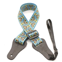 DSL Ukulele Strap Poly SW-Blue, Length adjustable with tri-slide Leather Ends