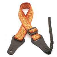 DSL Ukulele Strap Poly SW-Orange Length adjustable with tri-slide Leather Ends