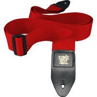 Ernie Ball 4040  Polypro Guitar Strap Leather Ends Red  Adjustable Way Long