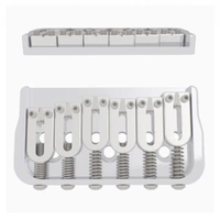 Hipshot 6 String Fixed Guitar Bridge - Chrome .125" Floor Height