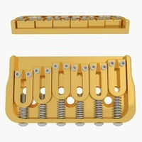 Hipshot 41060G 6-String Fixed Guitar Bridge, 0.125" Floor Height, Gold