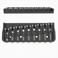 Hipshot 41095B 9-String Fixed Guitar Bridge .175" Floor Height - Black
