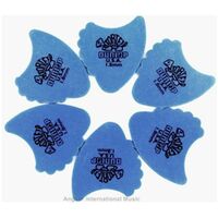 6 Picks Dunlop Tortex Fin Guitar Picks blue 1.0mm Guitar Picks / Plectrums 