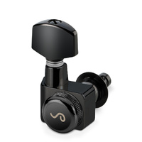 Schaller M6 Locking Machines 6-in-Line  F Series Black Chrome  Left Handed 