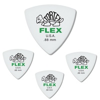 Dunlop 456R0.88 Dunlop Tortex Flex Triangle 0.88 mm Green Guitar Picks - 4 picks