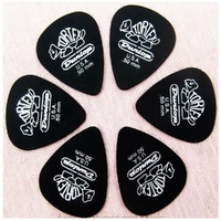 6 Picks Dunlop Pitch Black Tortex Guitar Picks Plectrums 0.50 mm Gauge 