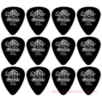 12 Picks Dunlop Pitch Black Tortex Guitar Picks Plectrums 1.00 mm Gauge