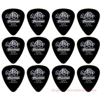 12 Picks Dunlop Pitch Black Tortex Guitar Picks Plectrums 1.14 mm Gauge