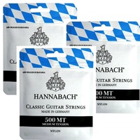 3 sets Hannabach 500MT Classical Guitar Strings Medium Tension Made in Germany