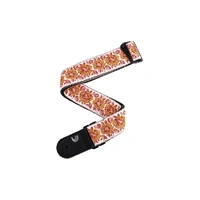 D'Addario Woven Guitar Strap, Peace Love, Pink and White