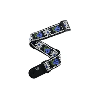 D'Addario Woven Guitar Strap, Peace Love, Black and Blue